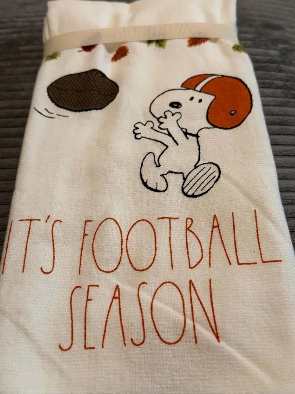 Rae Dunn x Peanuts Kitchen Towels- Set of 2- IT’S FOOTBALL TIME- NWT